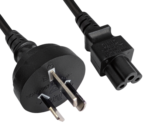 DINIC Netzkabel Australien Typ I auf C5, 0,75mm², schwarz, 1,8m