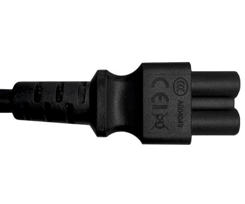DINIC Netzkabel Stromkabel China Typ I auf C5, 0,75mm², schwarz, 1,80m
