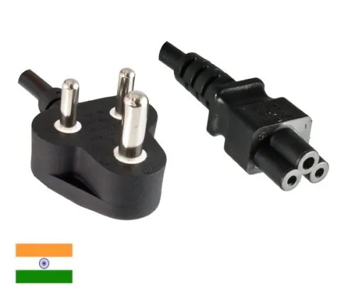 DINIC Netzkabel Indien Typ D auf C5, 0,75mm², 1,8m IND