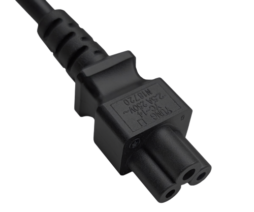 DINIC Netzkabel Israel Typ H auf C5, 0,75mm², 1,8m ISR 3pin/IEC 60320-C5, SII, schwarz