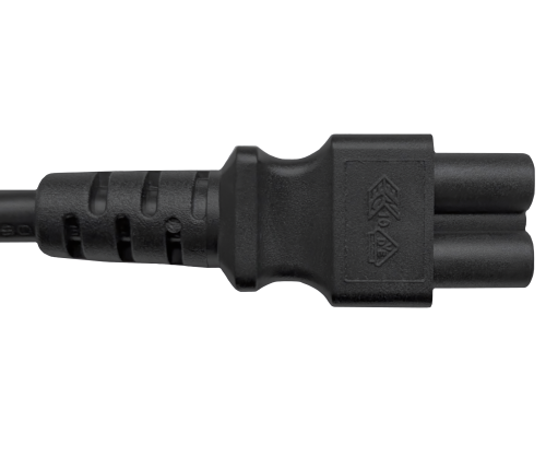 DINIC Netzkabel Israel Typ H auf C5, 0,75mm², 1,8m ISR 3pin/IEC 60320-C5, SII, schwarz