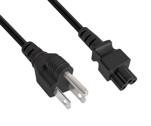 DINIC Netzkabel Japan Typ B auf C5, 0,75mm², 1,8m JPN 3pin/IEC 60320-C5,JET, PSE, VCTF, schwarz
