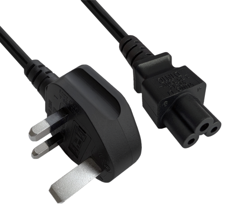 DINIC Netzkabel England UK Typ G auf C5, 3A, 0,75mm², ASTA, 1,80m