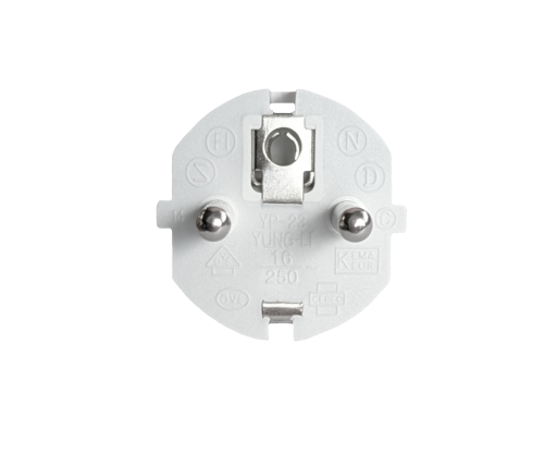 DINIC Netzkabel Schutzkontaktstecker auf C5, weiß, 1,80m