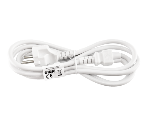 DINIC Netzkabel Schutzkontaktstecker auf C5, weiß, 1,80m