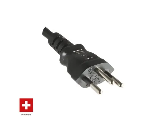 DINIC Netzkabel Schweiz Typ J auf C5 gewinkelt, schwarz 3m