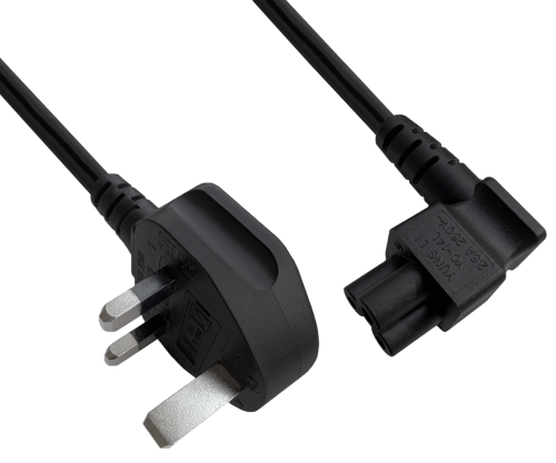 DINIC Netzkabel England UK Typ G auf C5 90°, 5A, 0,75mm², ASTA, 1.80m