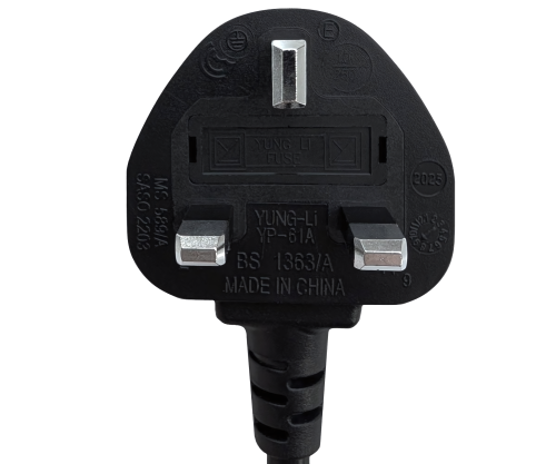 DINIC Netzkabel England UK Typ G auf C5 90°, 5A, 0,75mm², ASTA, 1.80m