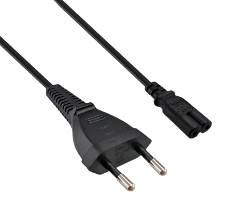 DINIC Stromkabel, Netzkabel Euro-Stecker auf C7, 2-pin Euro-8, 0.50m