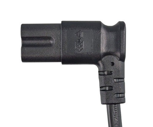 DINIC Netzkabel Eurostecker auf C7, 90 Grad seitwärts gewinkelt, 3m