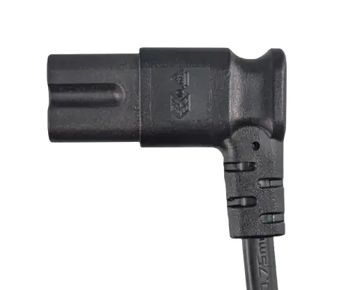 DINIC Netzkabel Eurostecker auf C7, 90 Grad seitwärts gewinkelt, 3m