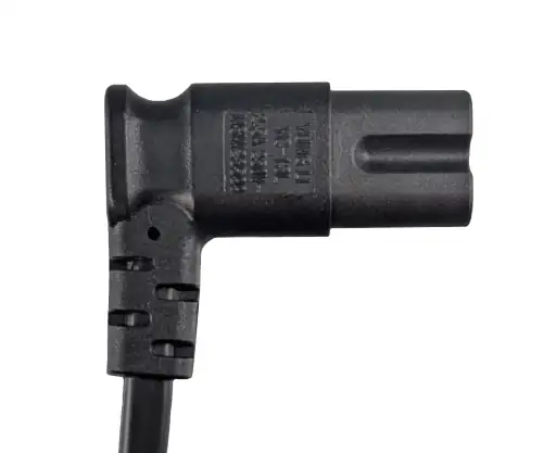 DINIC Netzkabel Eurostecker auf C7, 90 Grad seitwärts gewinkelt, 3m