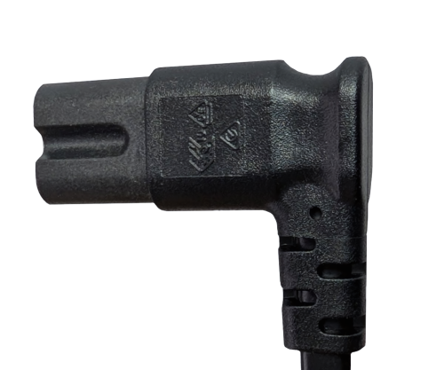DINIC Netzkabel Australien Typ I auf C7 90°, 0,75mm², AUS 2pin Typ I, SAA, schwarz, 1.8m