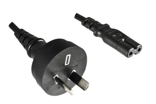 DINIC Netzkabel Australien Typ I auf C7, SAA, 0,75mm², schwarz, 1,8m