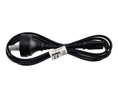 DINIC Netzkabel Australien Typ I auf C7, SAA, 0,75mm², schwarz, 1,8m