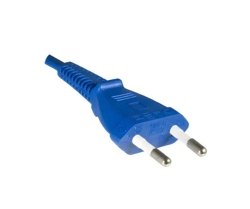 DINIC Stromkabel, Netzkabel Euro-Stecker auf C7 blau, 2-pin Euro-8, 1,80m