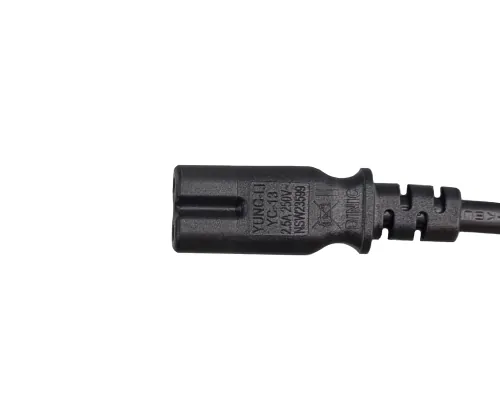 DINIC Netzkabel 2-Pin Verlängerung, C7 auf C8, VDE, schwarz, 2m