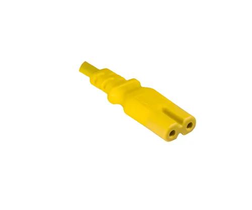 DINIC Stromkabel, Netzkabel Euro-Stecker auf C7 gelb, 2-pin Euro-8, 1,80m