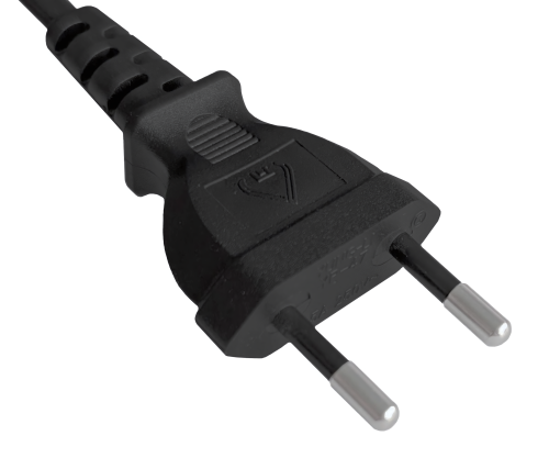 DINIC Netzkabel Israel Typ C auf C7, 0,75mm², 1,8m ISR 2pin/IEC 60320-C7, SII, schwarz