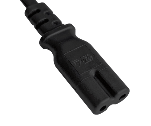 DINIC Netzkabel Israel Typ C auf C7, 0,75mm², 1,8m ISR 2pin/IEC 60320-C7, SII, schwarz