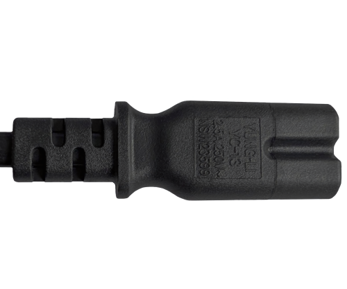 DINIC Netzkabel Israel Typ C auf C7, 0,75mm², 1,8m ISR 2pin/IEC 60320-C7, SII, schwarz
