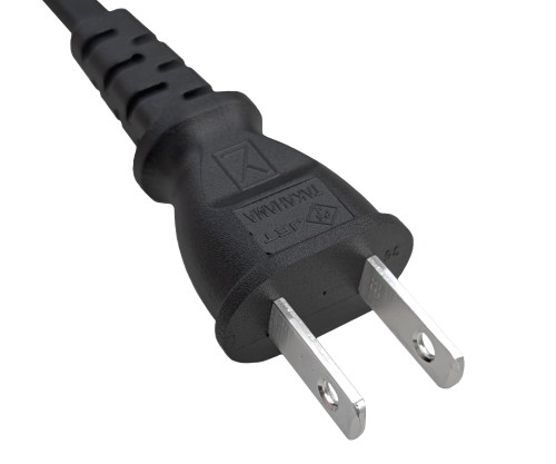 DINIC Netzkabel Japan Typ A auf C7, 0,75mm², 1,8m JPN 2pin/IEC 60320-C7, VFF, JET PSE, schwarz