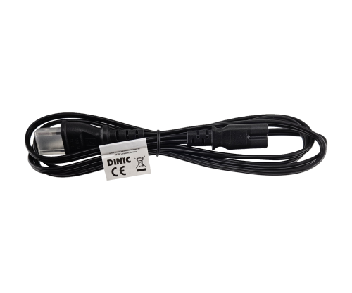 DINIC Netzkabel Japan Typ A auf C7, 0,75mm², 1,8m JPN 2pin/IEC 60320-C7, VFF, JET PSE, schwarz