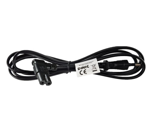 DINIC Netzkabel KOREA 2pin auf C7 90°, 0,75mm², 1,8m KOR 2pin/IEC 60320-C7 gewinkelt, KTL, schwarz