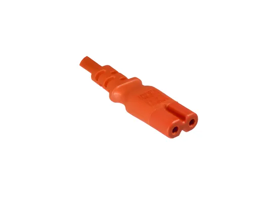 DINIC Stromkabel, Netzkabel Euro-Stecker auf C7 orange, 2-pin Euro-8, 1,80m