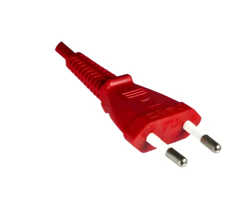 DINIC Stromkabel, Netzkabel Euro-Stecker auf C7 rot, 2-pin Euro-8, 1,80m