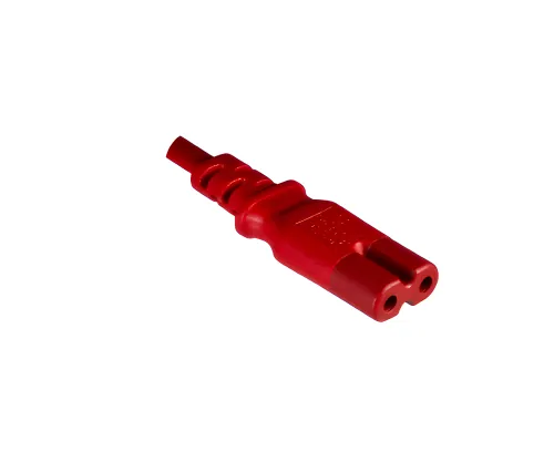 DINIC Stromkabel, Netzkabel Euro-Stecker auf C7 rot, 2-pin Euro-8, 1,80m