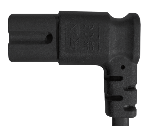 DINIC Netzkabel England UK Typ G 3A auf C7 90° LR, 0,75mm², ASTA, 1.80m