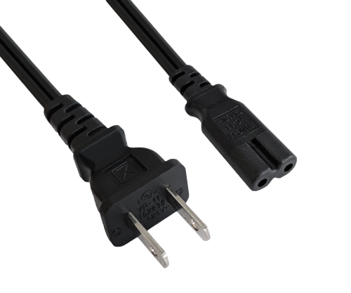 DINIC Netzkabel für Amerika USA Typ A auf C7, 2-pol, 1.80m
