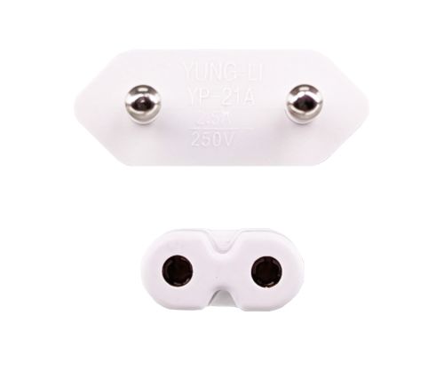 DINIC Stromkabel, Netzkabel Euro-Stecker auf C7 weiß, 2-pin Euro-8, VDE, 2m