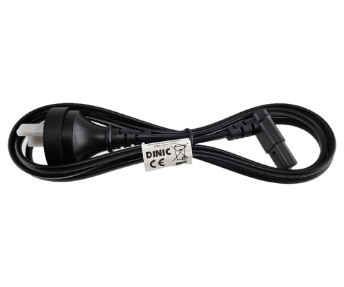 DINIC Netzkabel Australien Typ I auf C7 gewinkelt, 0,75mm², schwarz, 2m