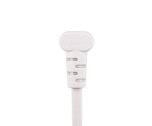 DINIC Netzkabel mit Eurostecker auf C7 90° unten, oben gewinkelt, weiß, 2m