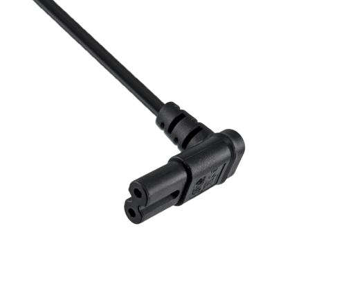 DINIC Netzkabel mit Eurostecker auf C7 90° Grad unten, oben gewinkelt, 2m