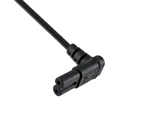 DINIC Netzkabel mit Eurostecker auf C7 90° Grad unten, oben gewinkelt, 2m