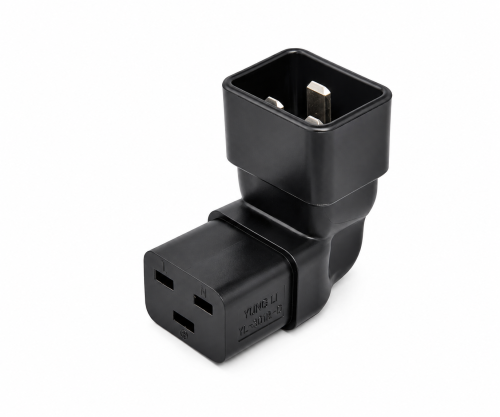 DINIC Netzadapter C19 auf C20 gewinkelt, YL-3318L-2 IEC 60320-C19/20 seitwärts gewinkelt, unten/oben