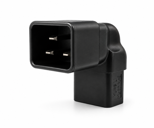 DINIC Netzadapter C19 auf C20 gewinkelt, YL-3318L-2 IEC 60320-C19/20 seitwärts gewinkelt, unten/oben