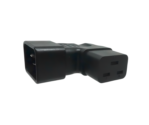 DINIC Netzadapter C19 auf C20 gewinkelt, YL-3318L-1 IEC 60320-C19/20 seitwärts gewinkelt, rechts/links