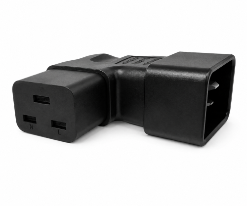 DINIC Netzadapter C19 auf C20 gewinkelt, YL-3318L IEC 60320-C19/20 seitwärts gewinkelt, links/rechts