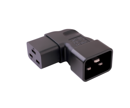 DINIC Netzadapter C19 auf C20 gewinkelt, YL-3318L IEC 60320-C19/20 seitwärts gewinkelt, links/rechts