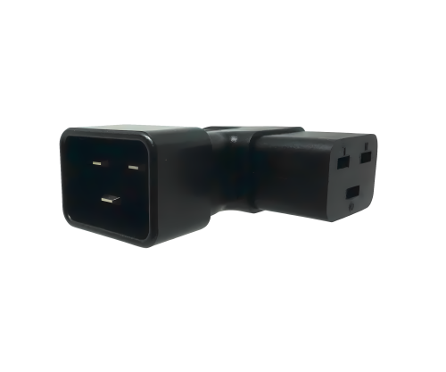 DINIC Netzadapter C19 auf C20 gewinkelt, YL-3318L IEC 60320-C19/20 seitwärts gewinkelt, links/rechts