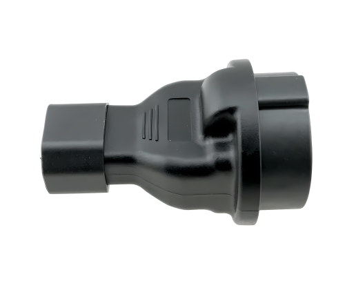 DINIC Netzadapter Schutzkontakt-Buchse auf C14 Kaltgeräte-Stecker