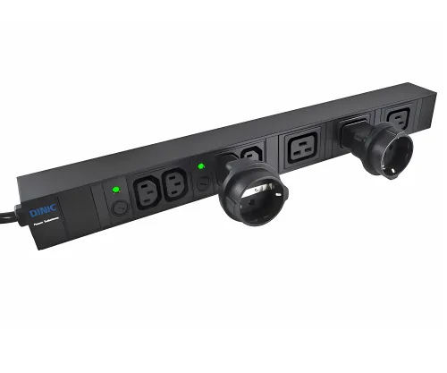 DINIC Netzadapter Schutzkontakt-Buchse auf C14 Kaltgeräte-Stecker