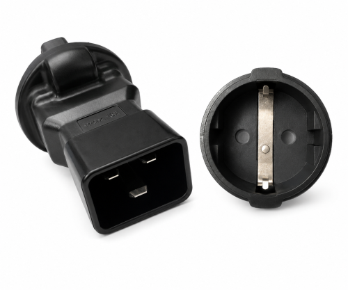 DINIC Netzadapter Schutzkontakt-Buchse auf C20 Stecker