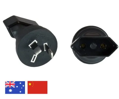 DINIC Stromadapter für Australien u. China auf Euro 2pin Buchse