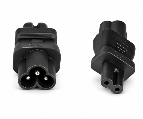 DINIC Netzadapter C6 / C7 Euro-8 Stecker, Adapter 3-pin auf 2-pin