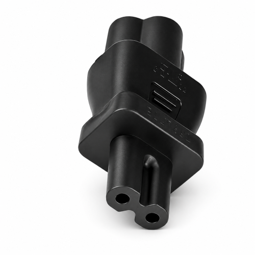 DINIC Netzadapter C6 / C7 Euro-8 Stecker, Adapter 3-pin auf 2-pin